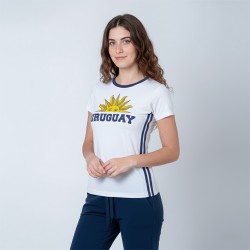 Camiseta Dama Sol Uruguay Blanco