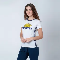 Camiseta Dama Sol Uruguay Blanco