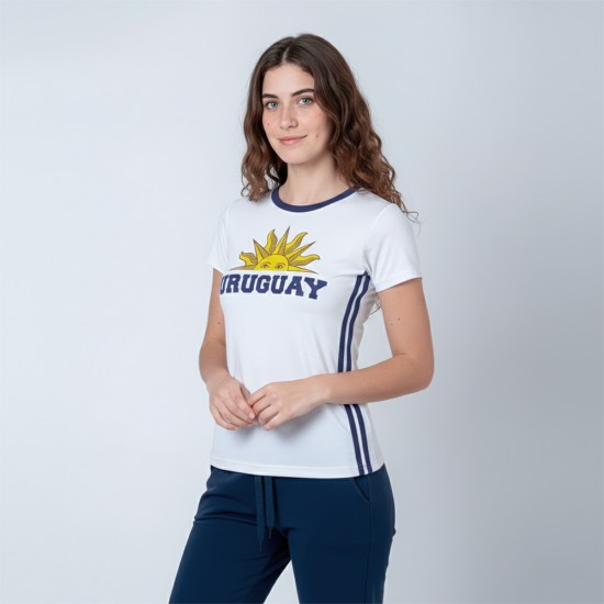 Camiseta Dama Sol Uruguay Blanco