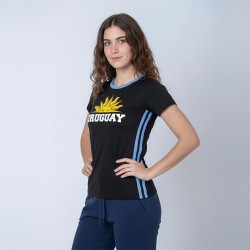 Camiseta Dama Sol Uruguay Negro
