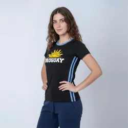 Camiseta Dama Sol Uruguay Negro