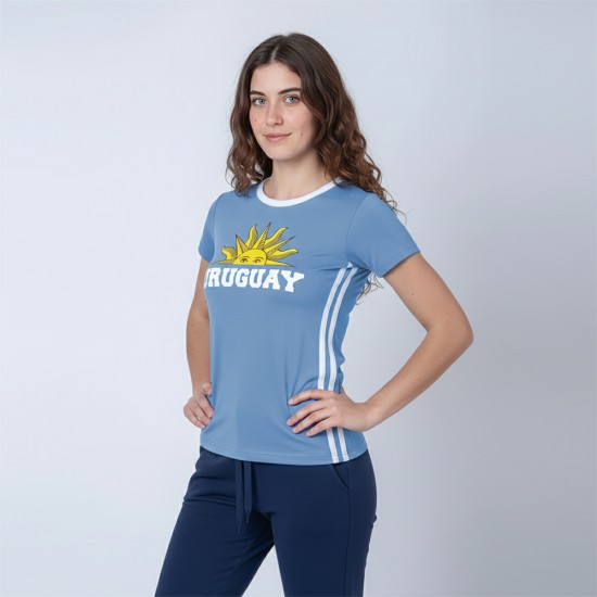 Camiseta Dama Sol Uruguay Celeste