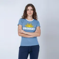 Camiseta Dama Sol Uruguay Celeste