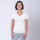 Camiseta Dama V Blanca Spandex