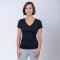Camiseta Dama V Negra Spandex