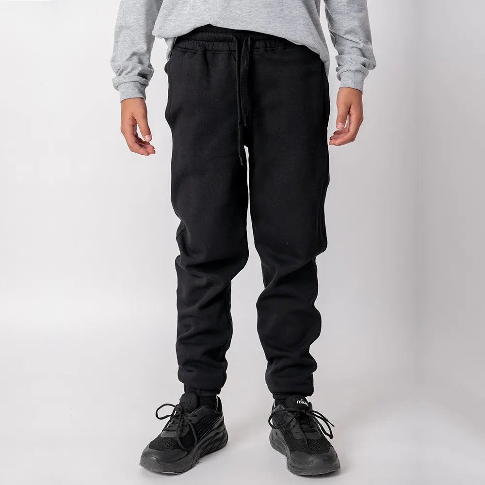Pantalón Felpa Unisex Niño Negro