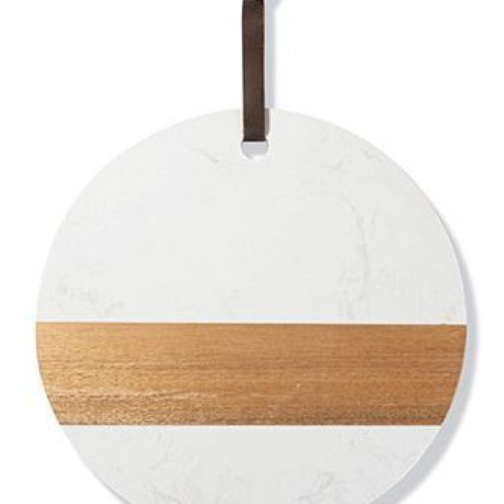 Tabla Combinada Para Grabar Redonda Acacia 30cm