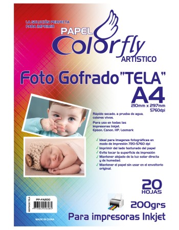 Papel Foto Cfa4 Gofrado Telado 200Gr 20H